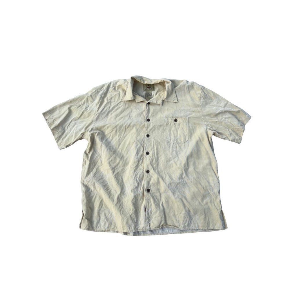 Joe‎ marlin silk button down yellow shirt size XL